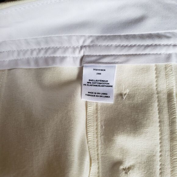 Derek Lam 10 Crosby Cotton Elastane Straight Leg Stretch Pants Size 8 Soft White - Picture 6 of 8